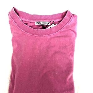 Zara Ribbed Bleached Style Tee